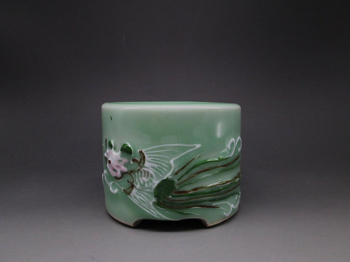 海外 日本回流 高丽凤凰花卉纹茶道/香炉