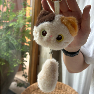 可爱呆萌木鱼三花猫祈福毛绒挂件钥匙扣包包挂链玩偶解压节日礼物