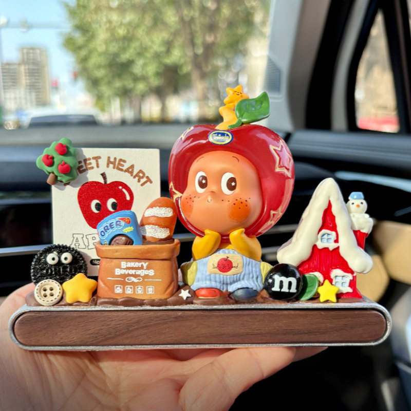 DIY星星人临时停车号码牌挪车电话汽车中控台摆件女生车载礼物