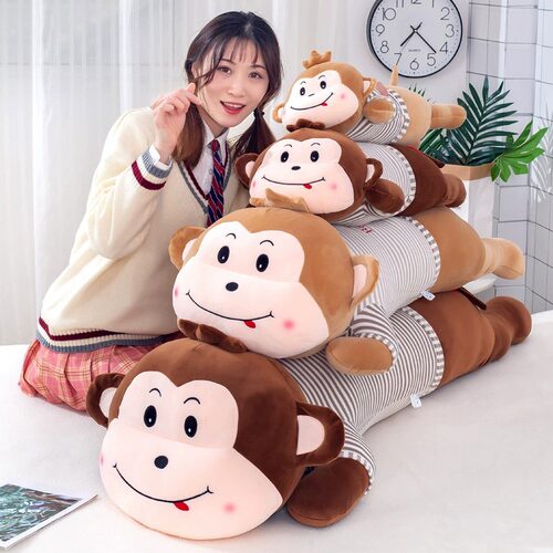 大嘴猴子毛绒玩具趴趴公仔长条睡觉抱枕可拆洗女玩偶床上生日礼品