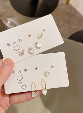 2021春款耳环耳钉特别设计感小众耳门小耳钉小耳软骨春节茶系耳饰