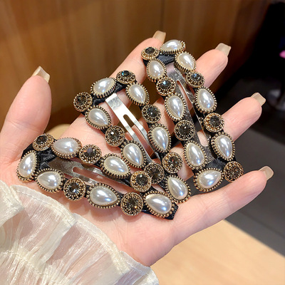 韩版东大门复古清新海边珍珠发夹