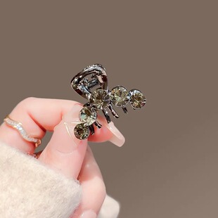 新款发饰黑曜水晶鲨鱼夹发夹高级感刘海夹边夹顶夹后脑勺半扎夹