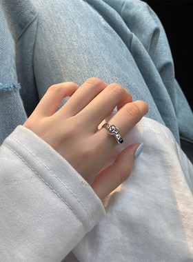 皮带扣ins潮风小众设计开口戒指