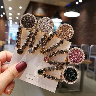 韩国东大门发夹满钻边夹水钻刘海夹小鸭嘴夹时尚一字夹女网红发卡
