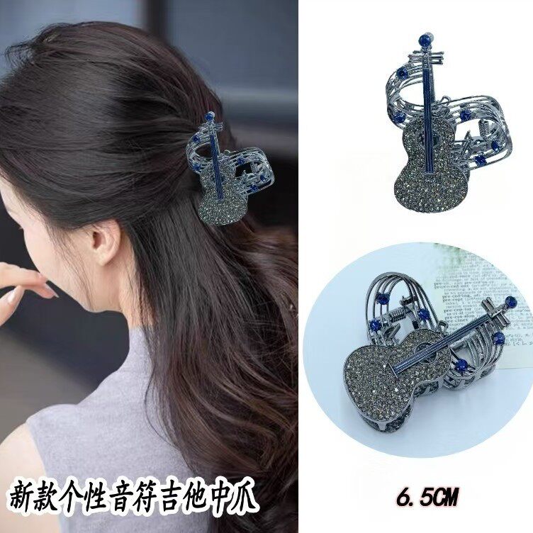 新款个性音符吉他中爪后脑勺发夹