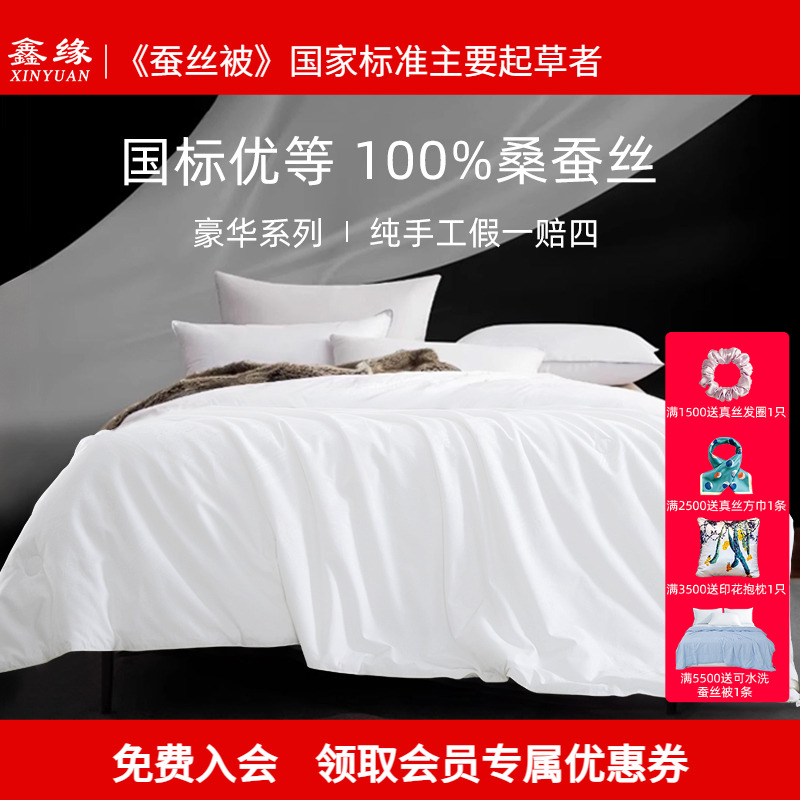 鑫缘子母被蚕丝被春秋空调被长丝