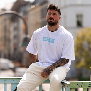 VQ正品代购Vanquish运动潮牌健身运动休闲宽松弹力棉短袖T恤男OS