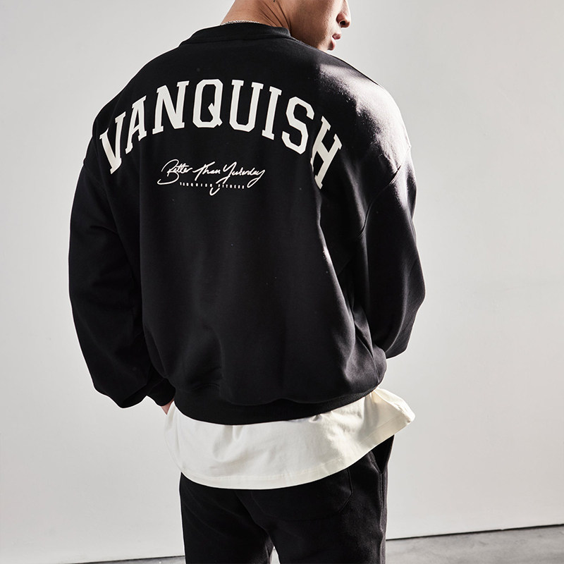 vq正品代购vanquish运动健身潮牌男士加大宽松os套头卫衣长袖bty