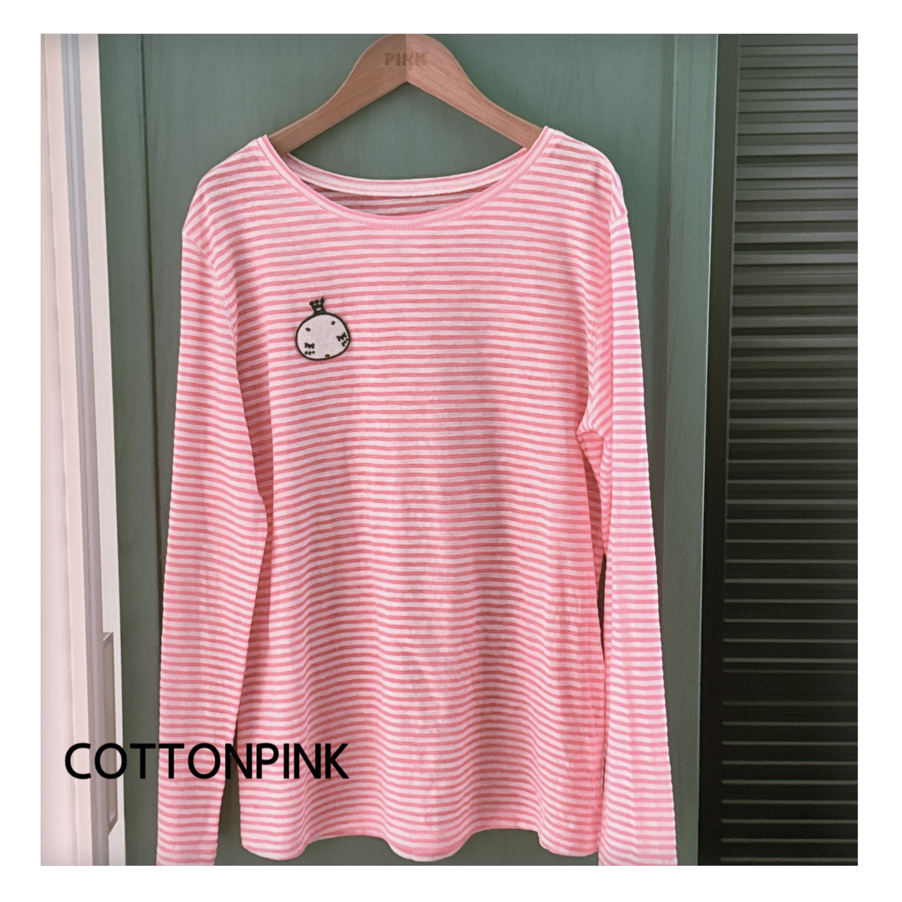 COTTONPINK女装条纹长袖T恤时尚百搭夏季宽松潮流上衣女