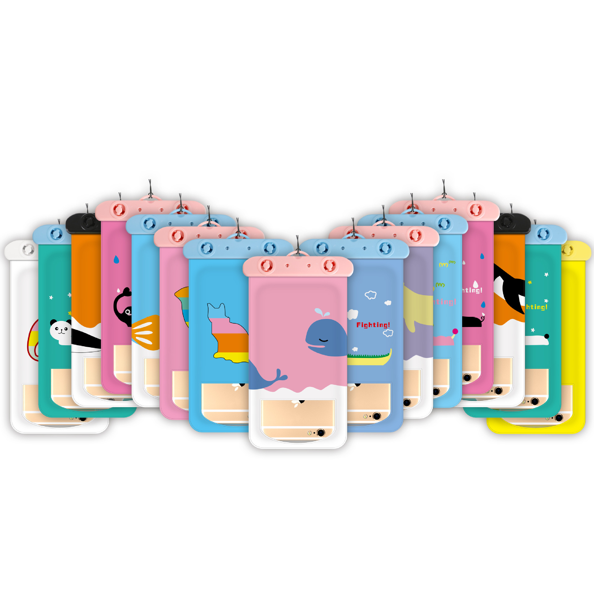 加厚透明触屏游泳潜水温泉卡通图案手机袋防水袋防水手机套