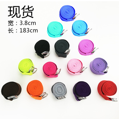 瑜伽用品厂家现货 瑜伽带 伸展带 棉 定制LOGO拉力拉筋拉伸带