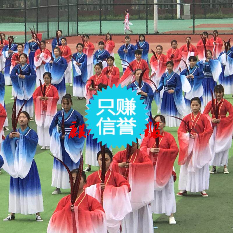 新款春季古典孔子舞剧中国风舞蹈执羽表演汉服女剧院舞台搭配服装