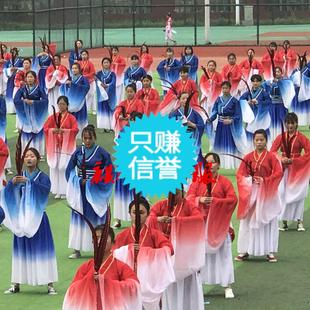 新款春季古典孔子舞剧中国风舞蹈执羽表演汉服女剧院舞台搭配服装
