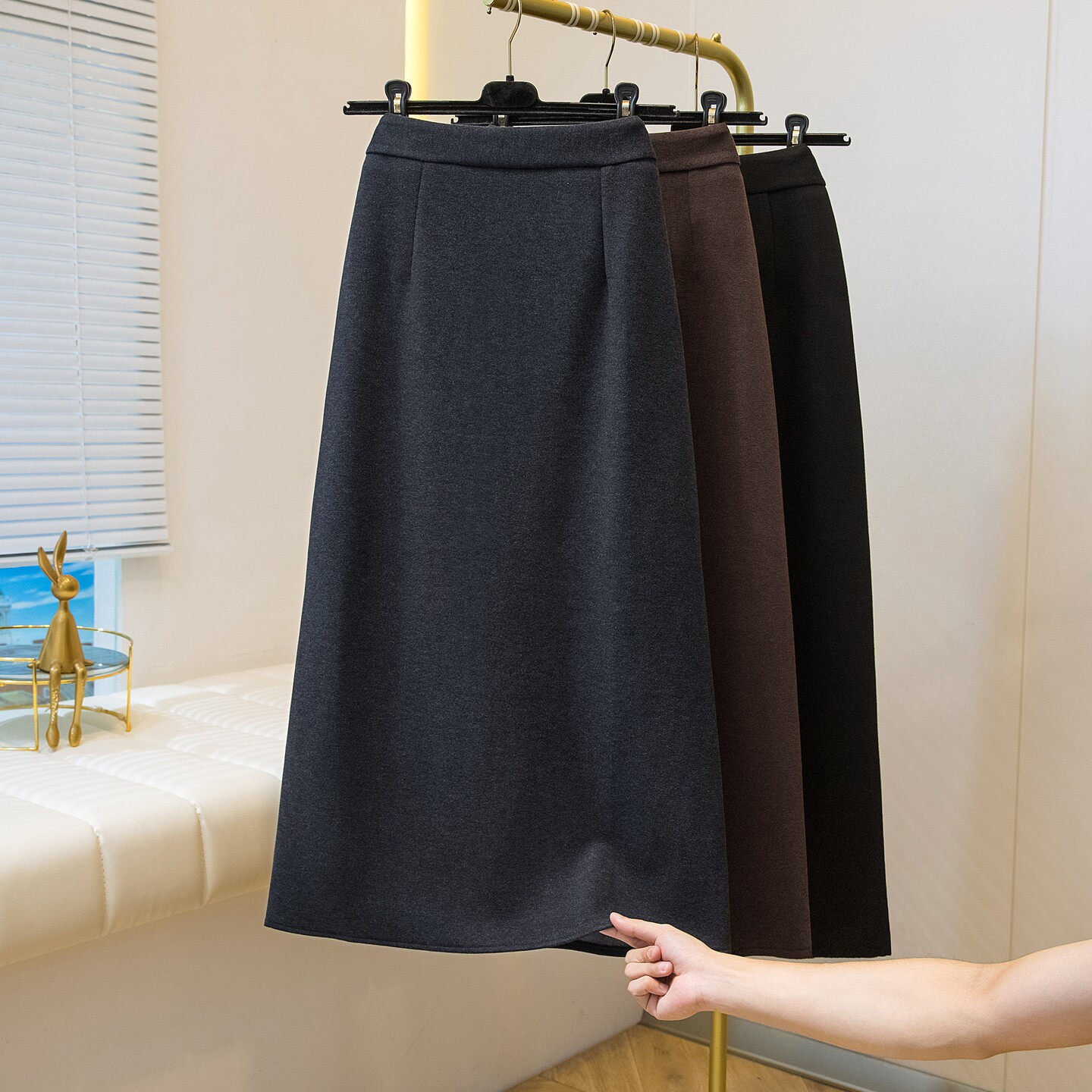 高级感羊毛呢半身裙女2025年秋冬高腰a字包臀裙小个子百搭中长裙,女装/女士精品,半身裙,淘宝优惠券,粉丝福利购,淘宝优惠卷