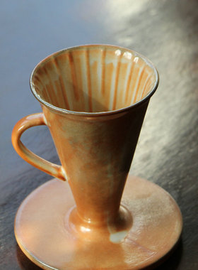 LINGGAN领感志野烧款V30手冲咖啡滤杯V60款陶瓷冲杯个性款