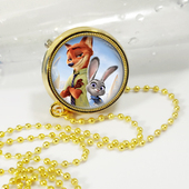 疯狂兔子朱迪动物城与狐狸尼克旋转陀螺项链怀表生日礼物精致怀表