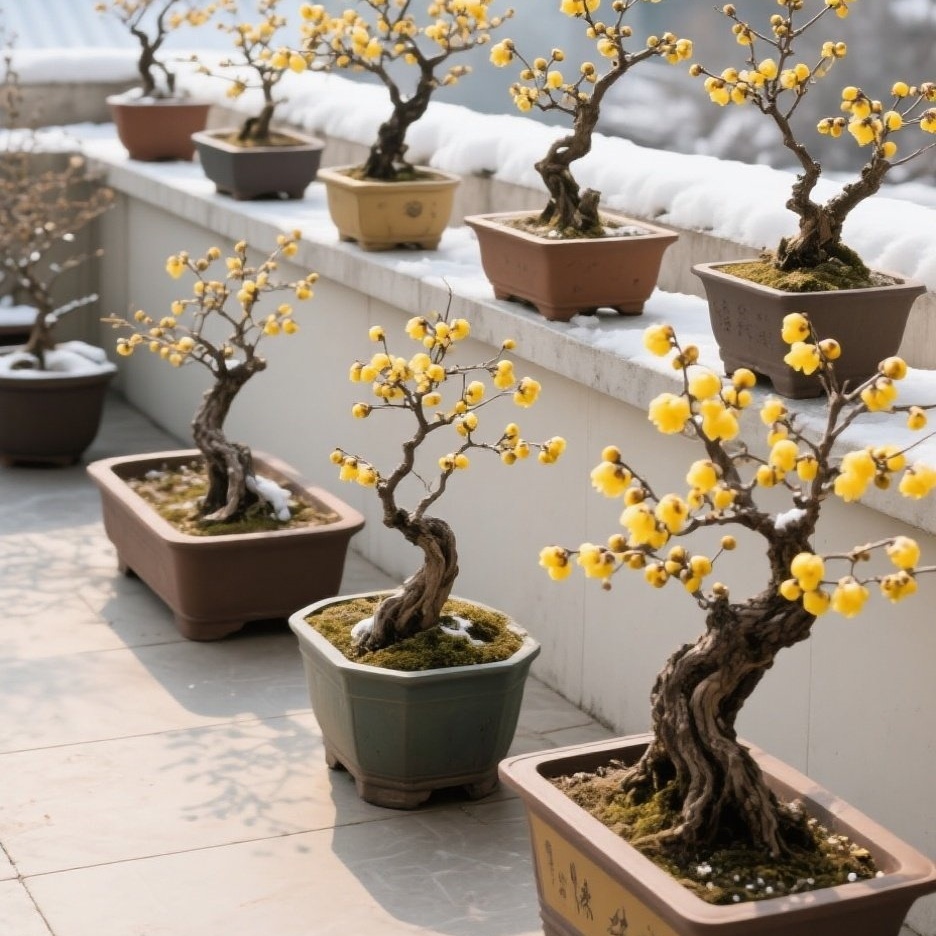 腊梅小老桩桌面盆景摆件