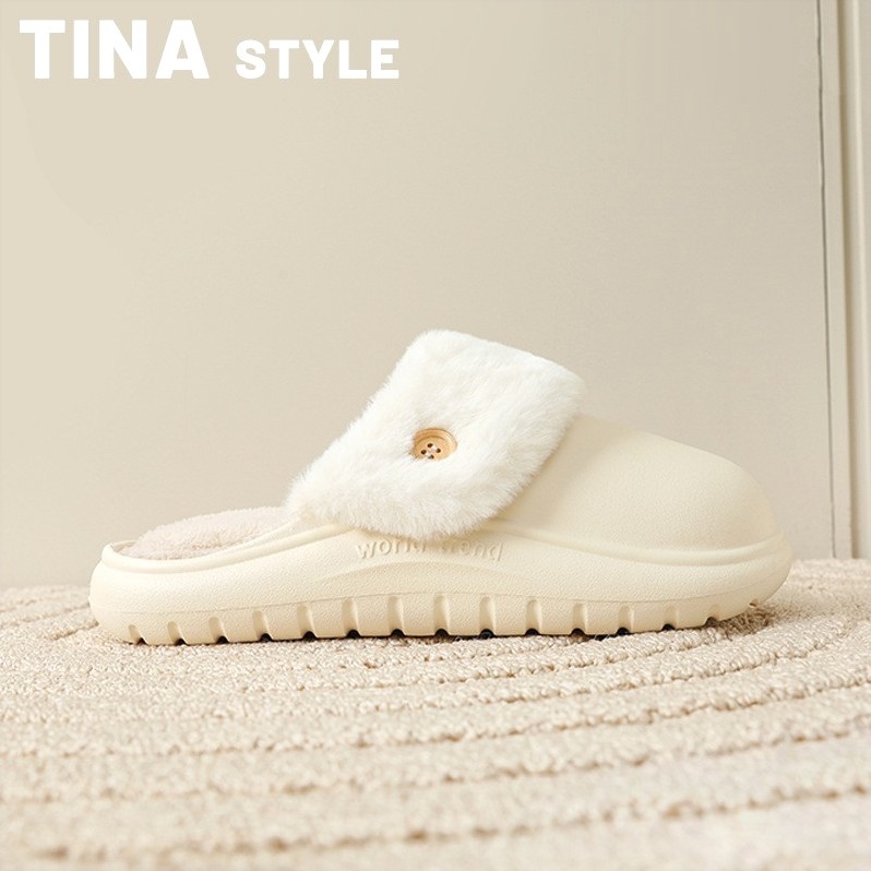 防水棉拖鞋可拆卸内胆毛绒可拆洗新款加绒踩屎感防滑室内家居冬款