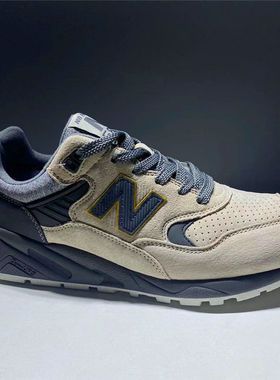 外贸尾货秋冬真皮N580复古慢跑鞋运动休闲男鞋减震跑步鞋老爹鞋子