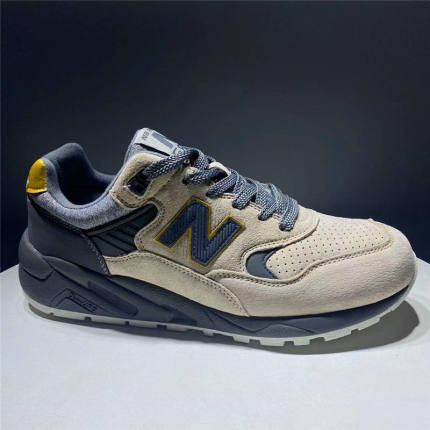 外贸尾货秋冬真皮N580复古慢跑鞋运动休闲男鞋减震跑步鞋老爹鞋子