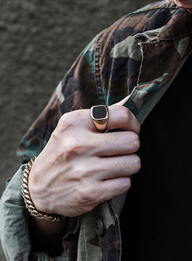 男女钛钢冷淡风刻字戒指