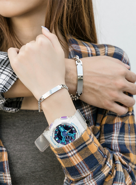 日韩刻字一对刻字情侣款手链简约钛钢冷淡风定制男女学生百搭礼物