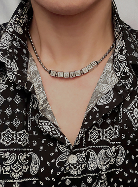 原创自组串珠励志意义欧美字母吊坠不掉色钛钢男女长毛衣锁骨项链