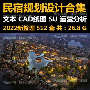 2022民宿规划设计方案文本CAD施工图SU模型名宿运营专题分析可研