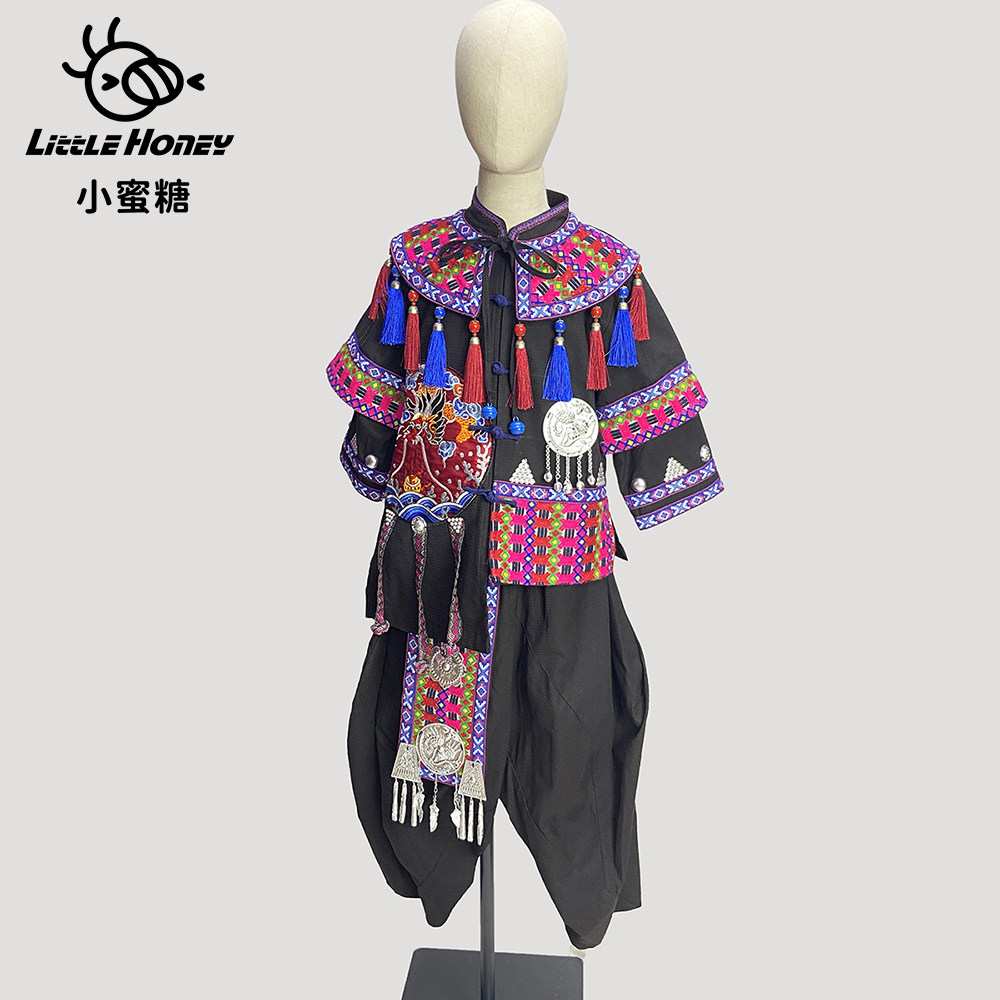 租赁出租男童毛南族少数民族节日盛装走秀主持演出服旅拍写真服装