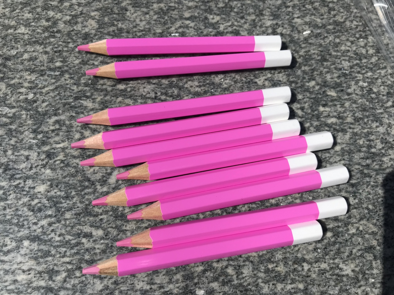 出口尾货儿童短支安全彩铅粉色单色补色款20支