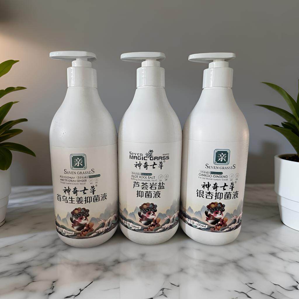 神奇七草首乌生姜洗发水银杏洗发水芦荟岩盐沐浴露500ml