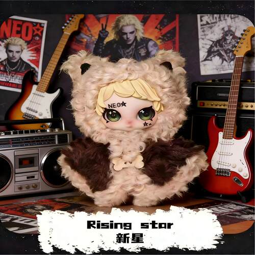 正版欧文摇滚之星毛绒潮玩盲盒