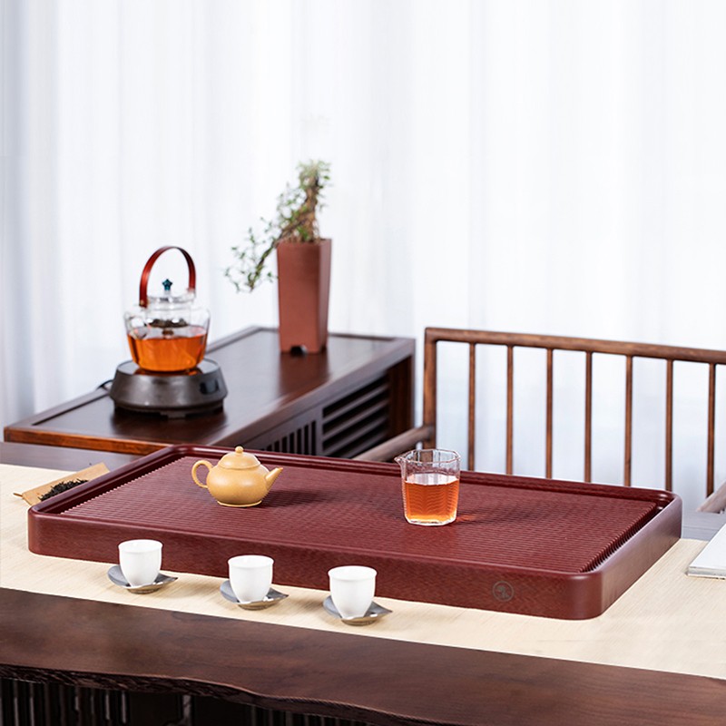 润朴电木茶盘德国高端家用茶海小茶台台湾电胶木 润朴大明紫檀板