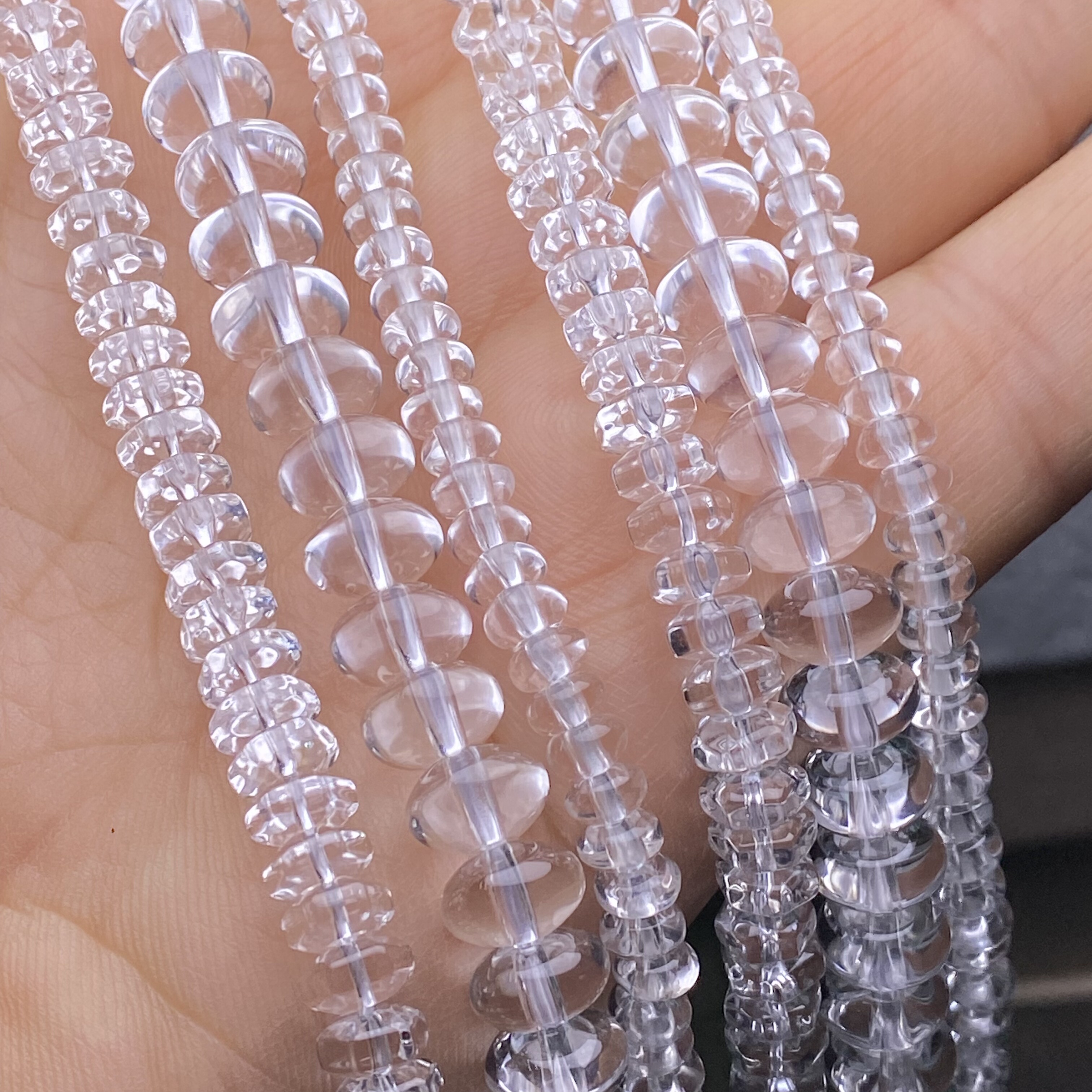 全净体天然白水晶算盘珠隔珠飞碟隔片手串项链垫片diy配件配饰品图片