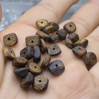 正品保真天然沉香随形隔片隔珠水晶蜜蜡手串项链垫片diy木头配饰