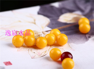 逸宸 二代蜜蜡散珠单颗 108颗佛珠 女款手链 项链配珠 diy配珠