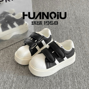 环球原创2026年新款板鞋子女鞋百搭小白鞋厚底鞋增高4.5CM面包鞋