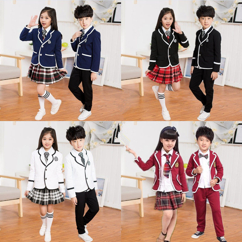 韩版儿童演出服中小学生大合唱服装诗歌朗诵服秋冬长袖英伦风校服