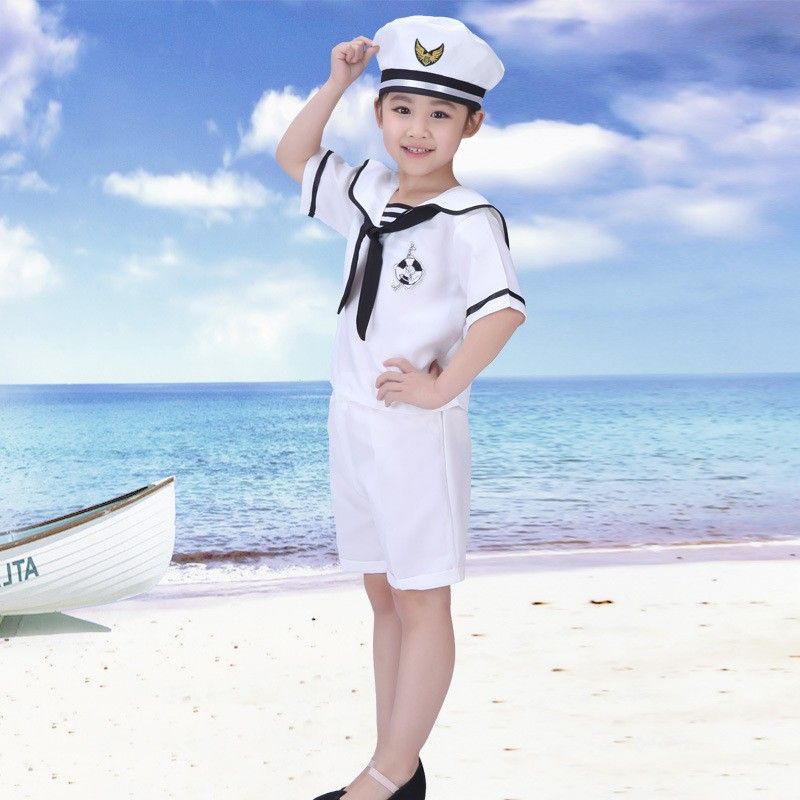 六一儿童海军演出服小学生水手舞蹈表演服幼儿海军军装男女合唱服