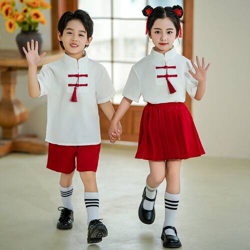 六一儿童合唱服诗歌朗诵服表演服中小学生大合唱红歌中国风演出服