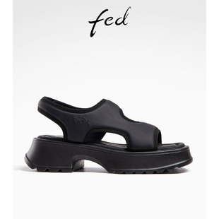 夏季 女R0405 新款 休闲厚底魔术贴增高凉鞋 ZCB179 女鞋 fed运动凉鞋