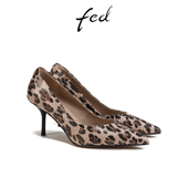 女春季 女款 新款 fed细跟单鞋 女鞋 性感豹纹浅口高跟鞋 S0227 ZFA299