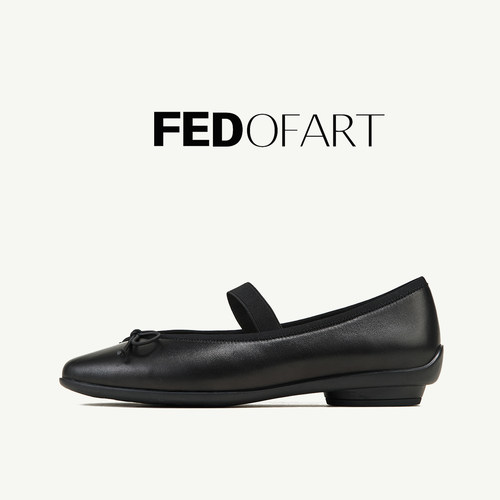 fed【羊皮】秋季真皮浅口低跟软底单鞋妈妈鞋豆豆芭蕾玛丽珍鞋女
