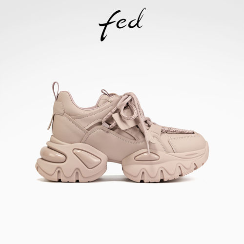 fed时尚老爹鞋秋季百搭女鞋粉色厚底鞋增高休闲鞋女S0823-ZCB517