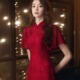 订婚连衣裙回门出阁宴礼服夏季 红色旗袍敬酒服新娘女2026新款 中式