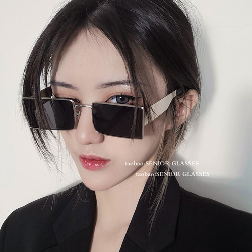 潮牌欧美风同款金属茶色墨镜