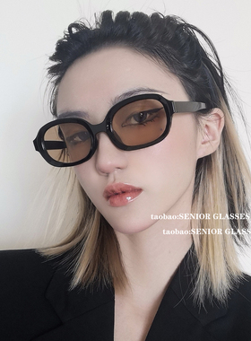 SENIOR GLASSES韩国高订墨镜ins素颜网红同款高街椭圆形太阳镜潮