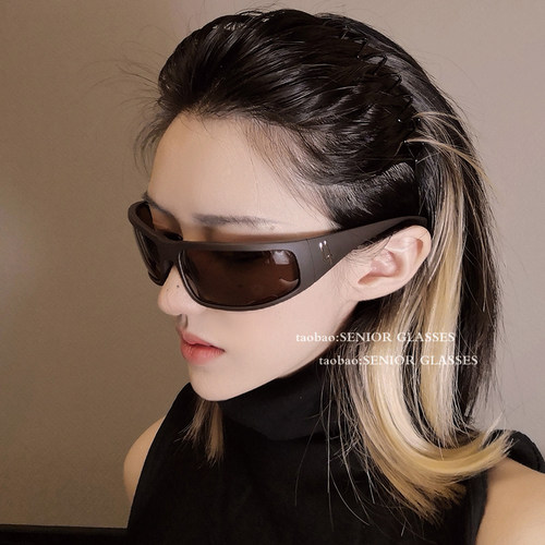 赛博朋克风墨镜女2026夏季网红y2k未来科技感偏光太阳镜防紫外线