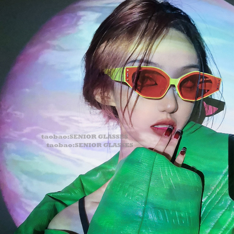 senior glasses潮牌男女同款墨镜y2k辣妹千禧朋克金属彩色太阳镜